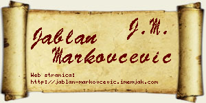 Jablan Markovčević vizit kartica